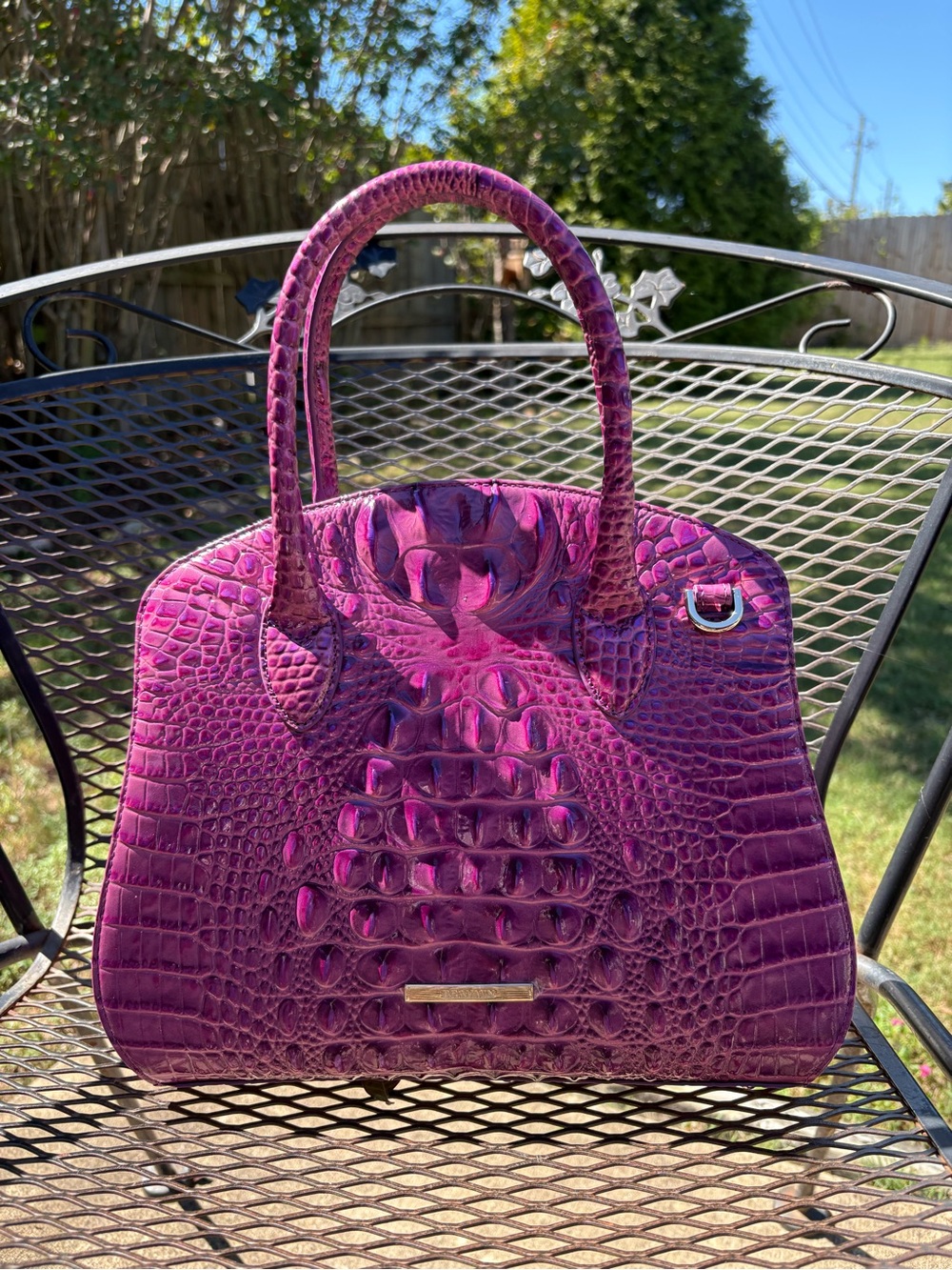 Brahmin Rosetta Satchel/Shoulder Bag in Dewberry